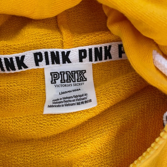 VS PINK FLEECE BAGGY CAMPUS PANT FULL ZIP SNAP SLEEVE HOODIE M LG - Picture 2 of 15
